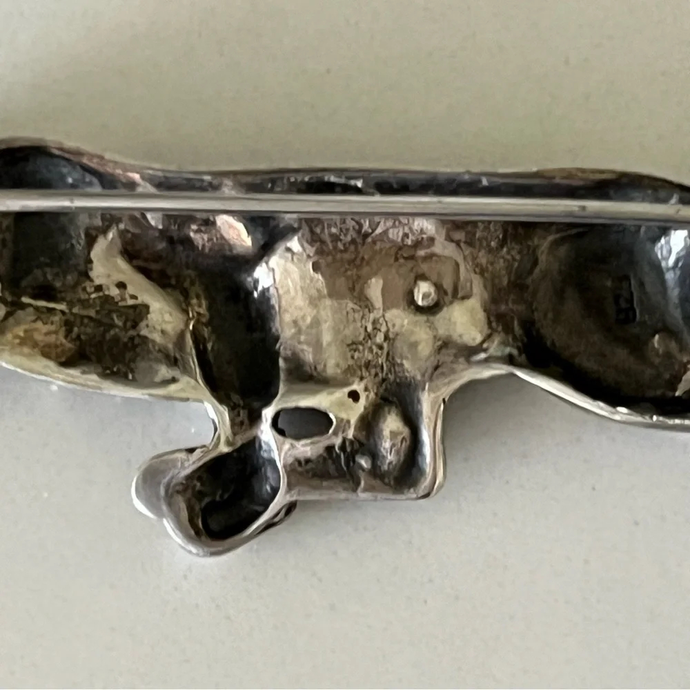 925 PANTHER LEOPARD EXQUISITE Marcasite Sterling Silver Signed Brooch Pin Gift - Picture 13 of 17
